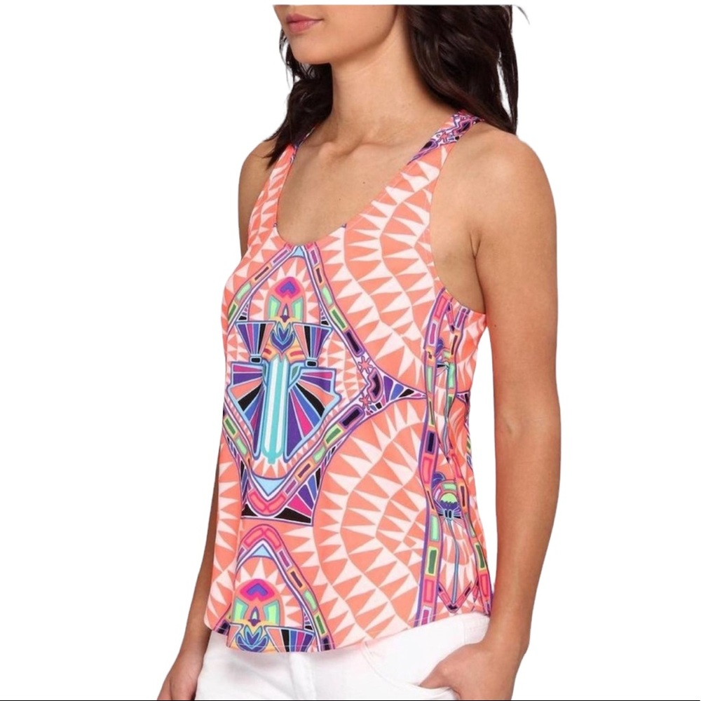 *NWOT*: MARA HOFFMAN Cosmic Fountain Coral Neon Racerback Tank Top - Size XS